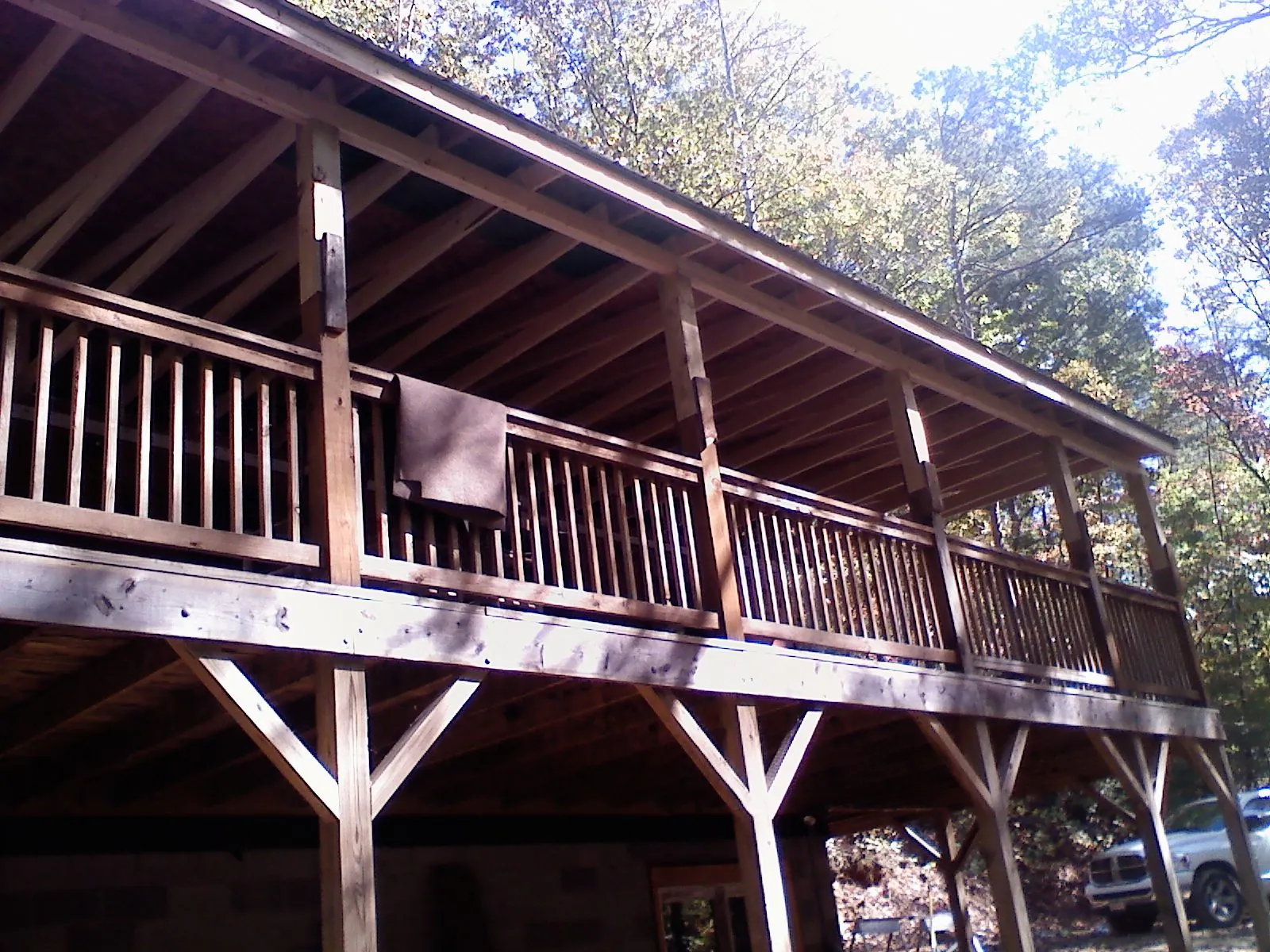Timber framing under a new elevated porch and deck — Roof Leak Repair in Bird Island by Roofing Brothers